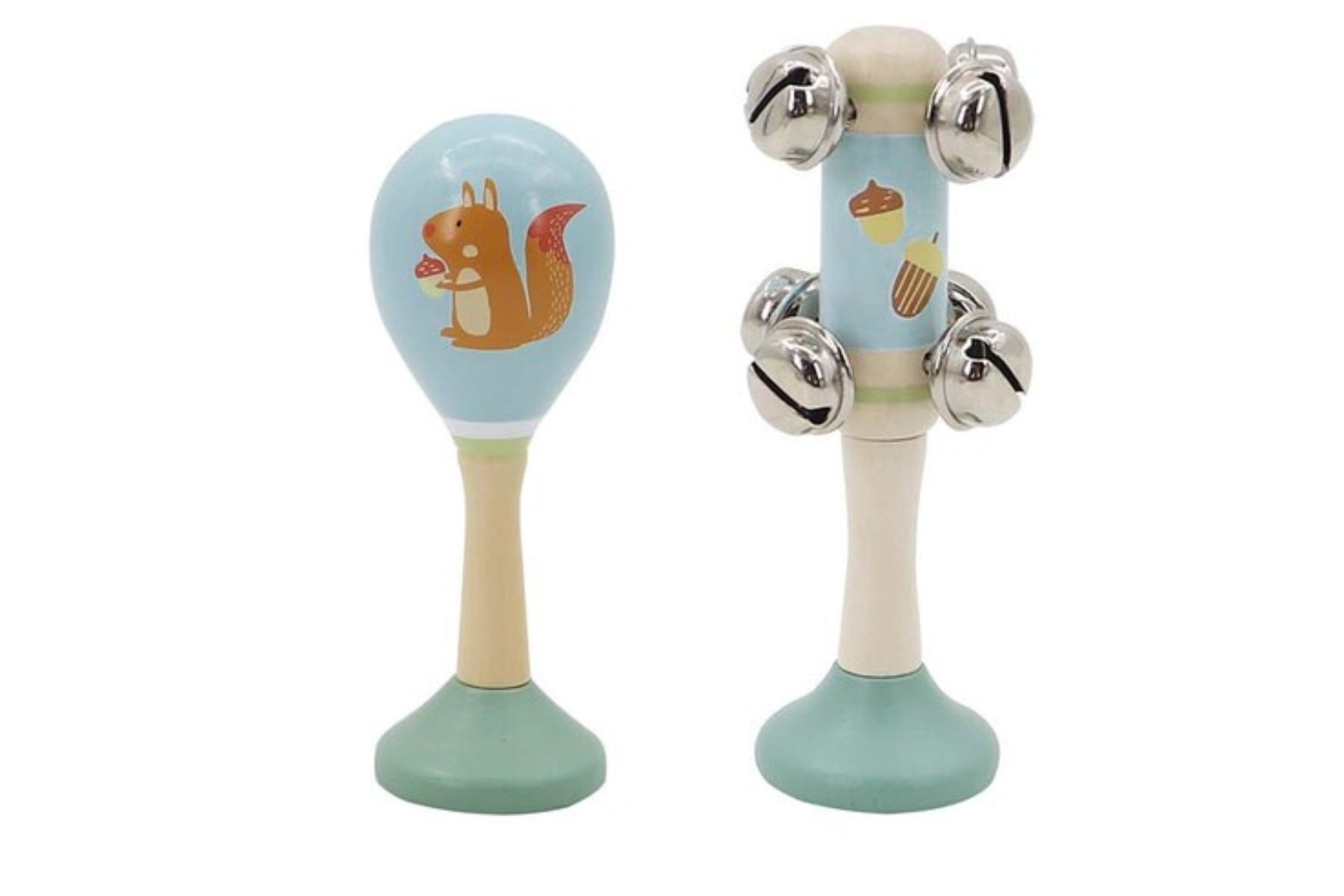Calm & Breezy Woodland Wooden Maraca & Bell Stick Set