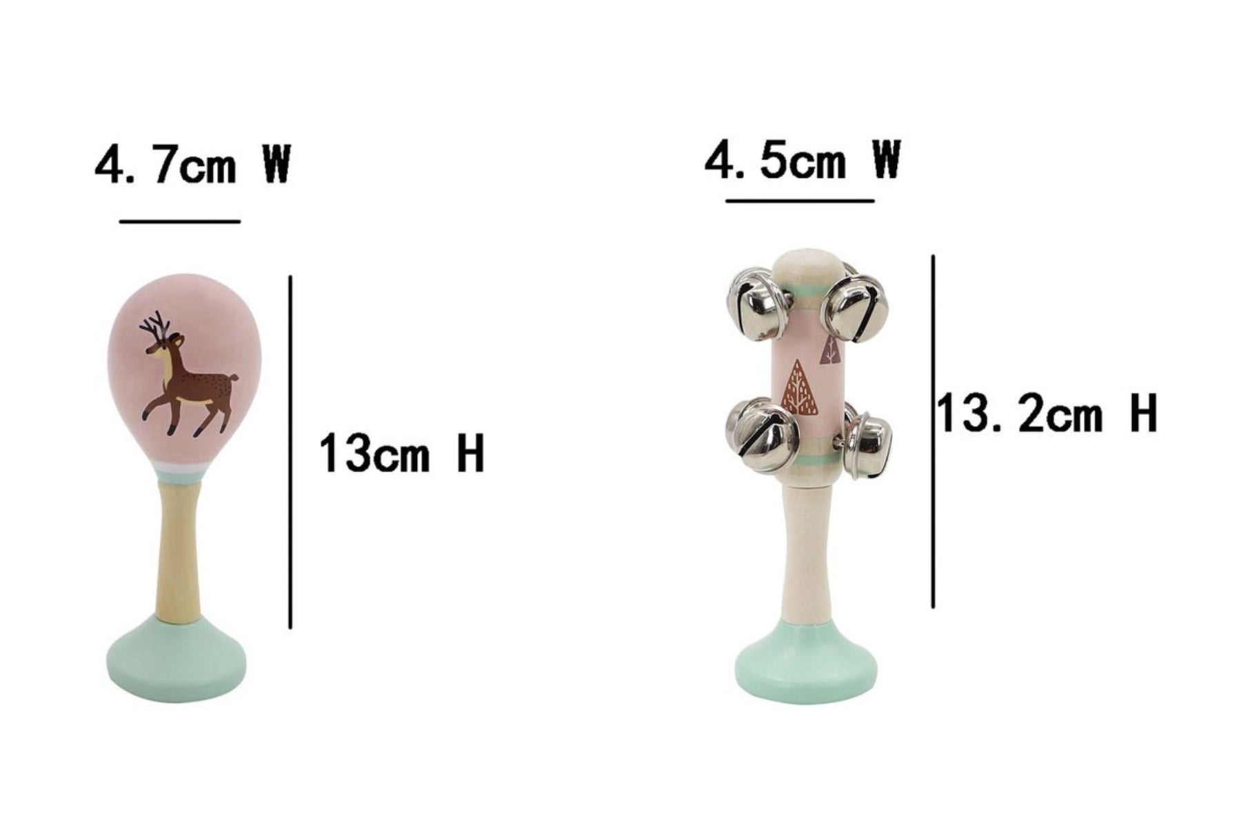 Calm & Breezy Woodland Wooden Maraca & Bell Stick Set