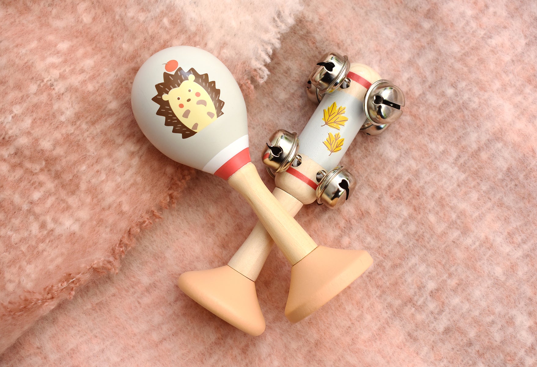 Calm & Breezy Woodland Wooden Maraca & Bell Stick Set
