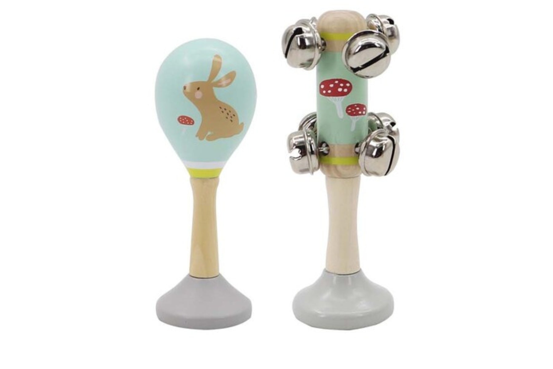 Calm & Breezy Woodland Wooden Maraca & Bell Stick Set