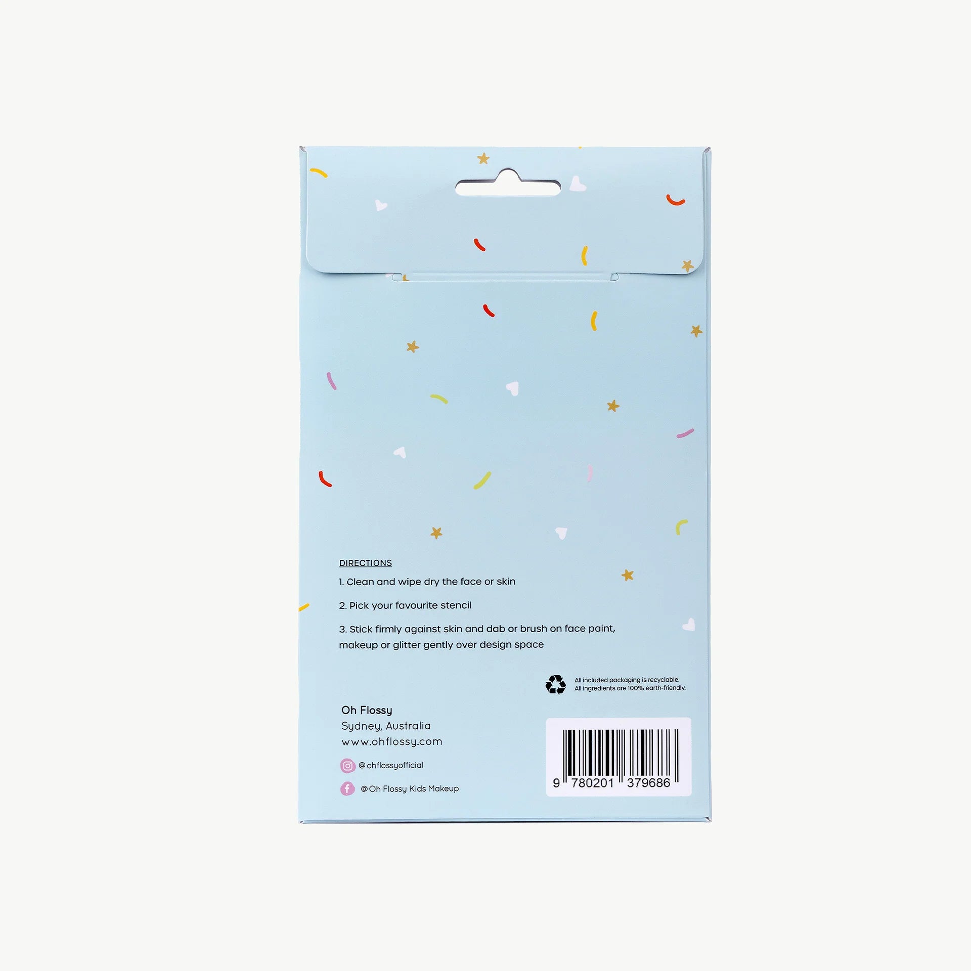 Reusable Adhesive Face Paint & Makeup Stencils (Teal)