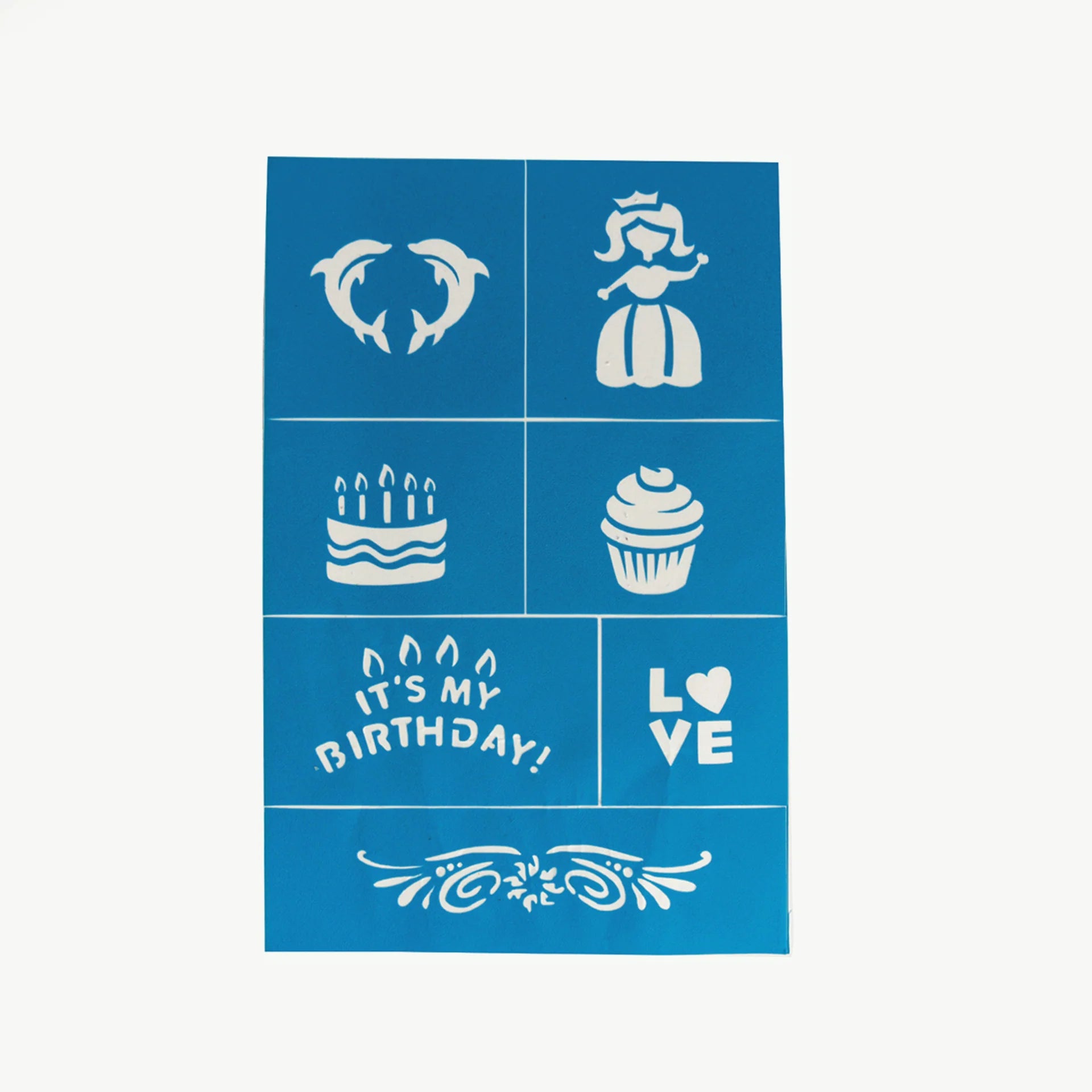 Reusable Adhesive Face Paint & Makeup Stencils (Teal)