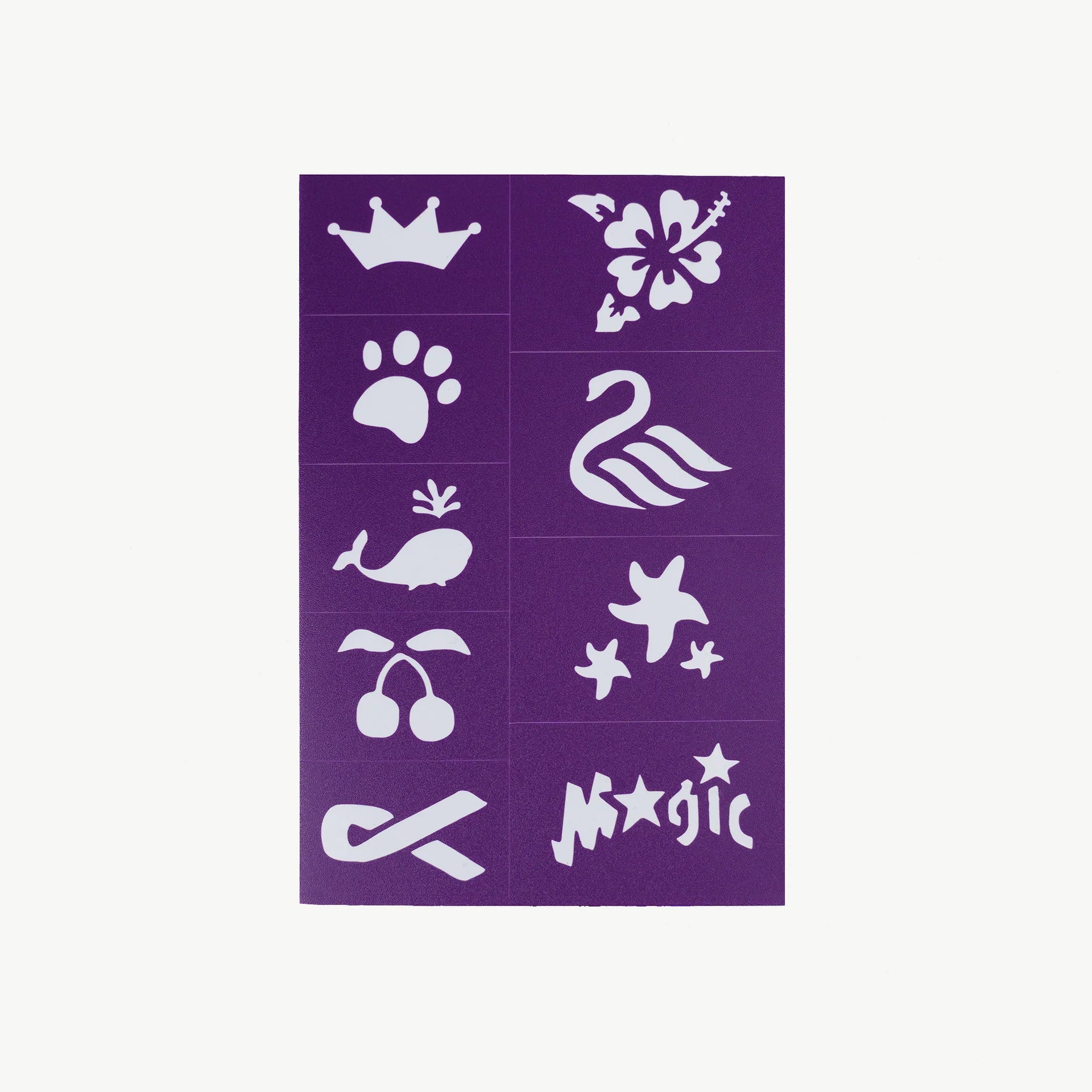 Reusable Adhesive Face Paint & Makeup Stencils (Purple)