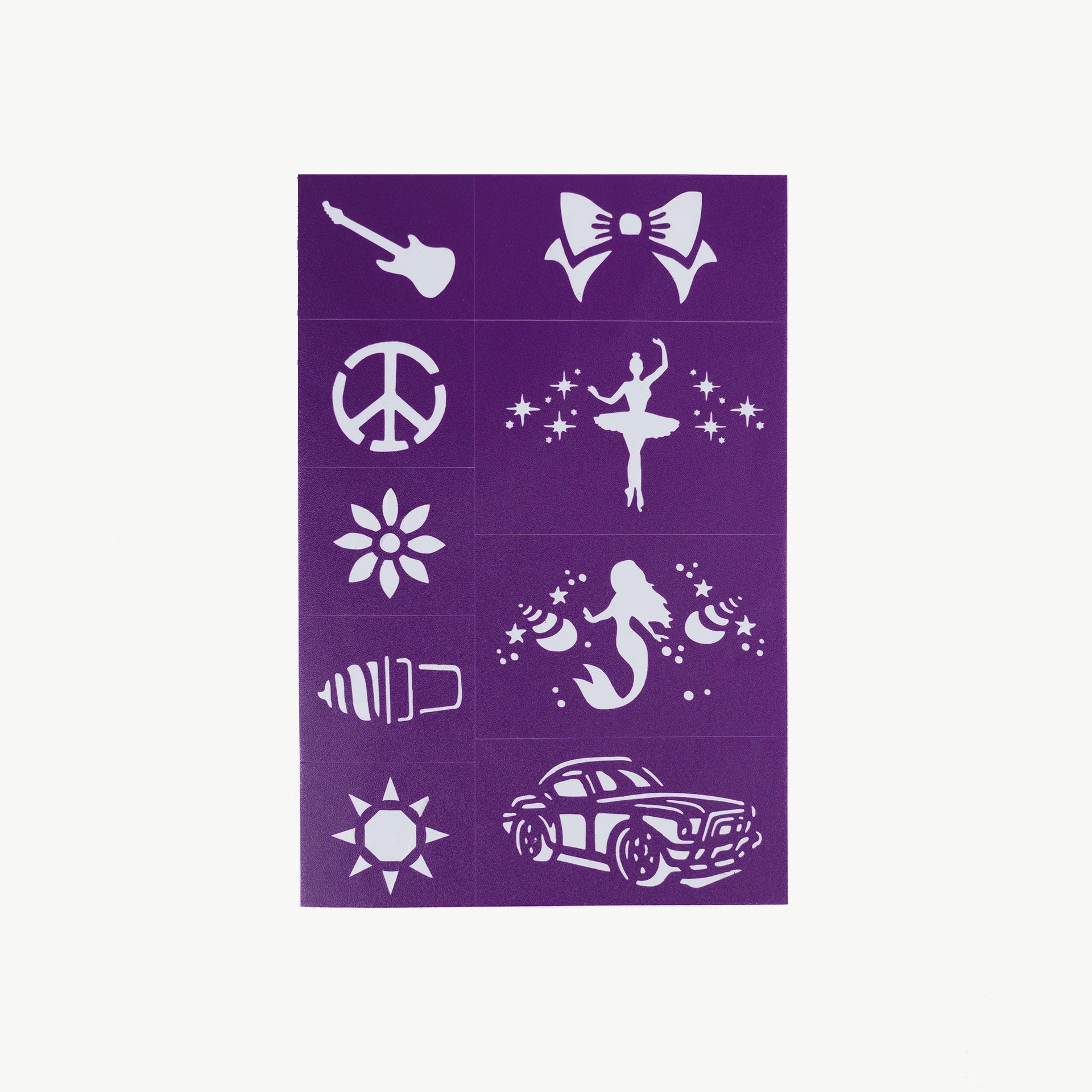 Reusable Adhesive Face Paint & Makeup Stencils (Purple)