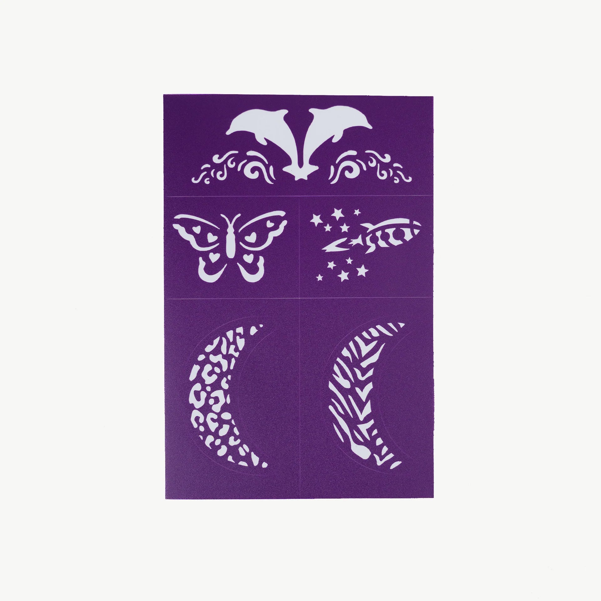 Reusable Adhesive Face Paint & Makeup Stencils (Purple)