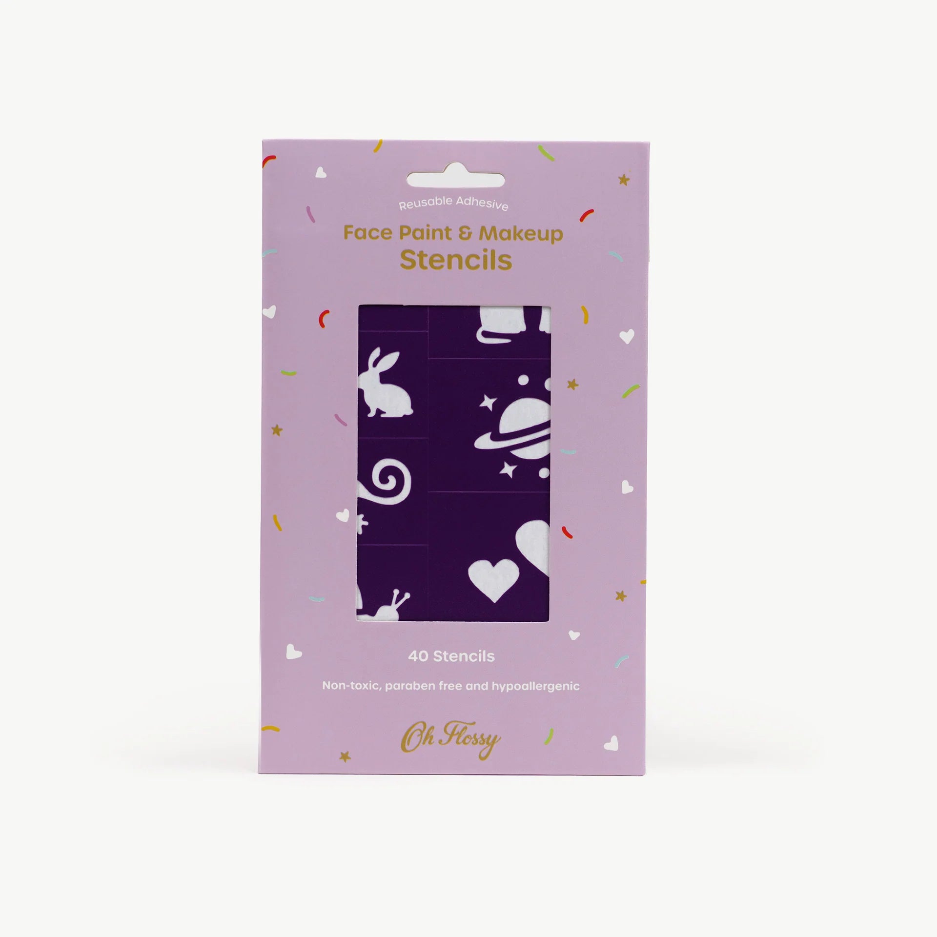 Reusable Adhesive Face Paint & Makeup Stencils (Purple)