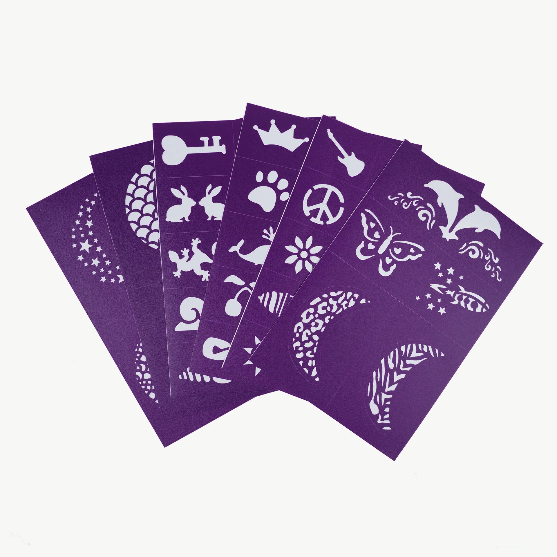 Reusable Adhesive Face Paint & Makeup Stencils (Purple)