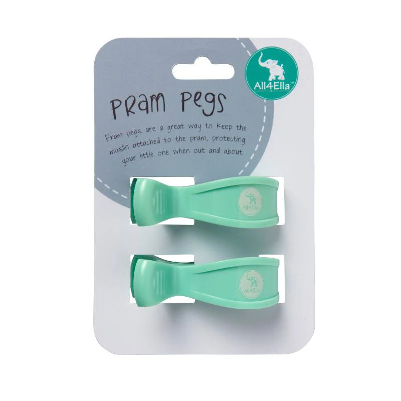 2 Pack Pram Pegs - Pastel Mint