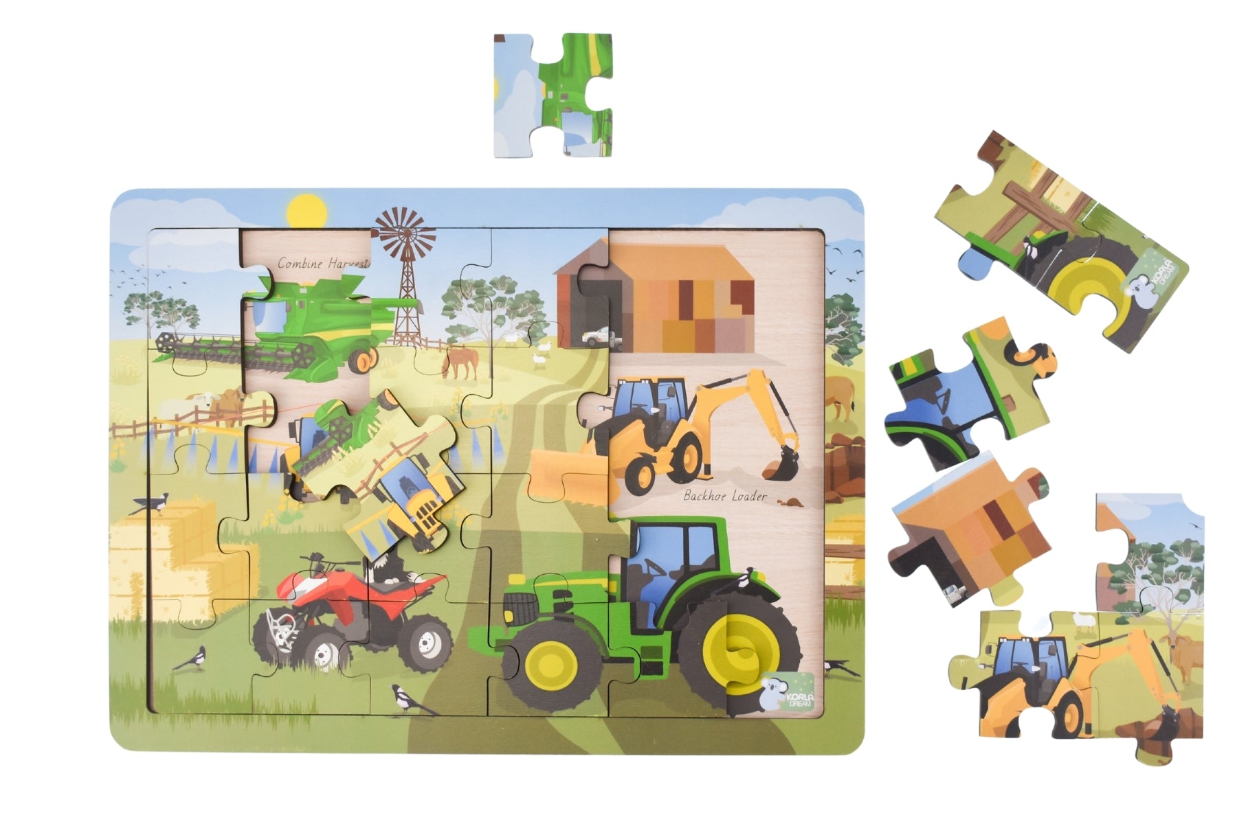 Aussie Farm Vehicles Puzzle (24pc)