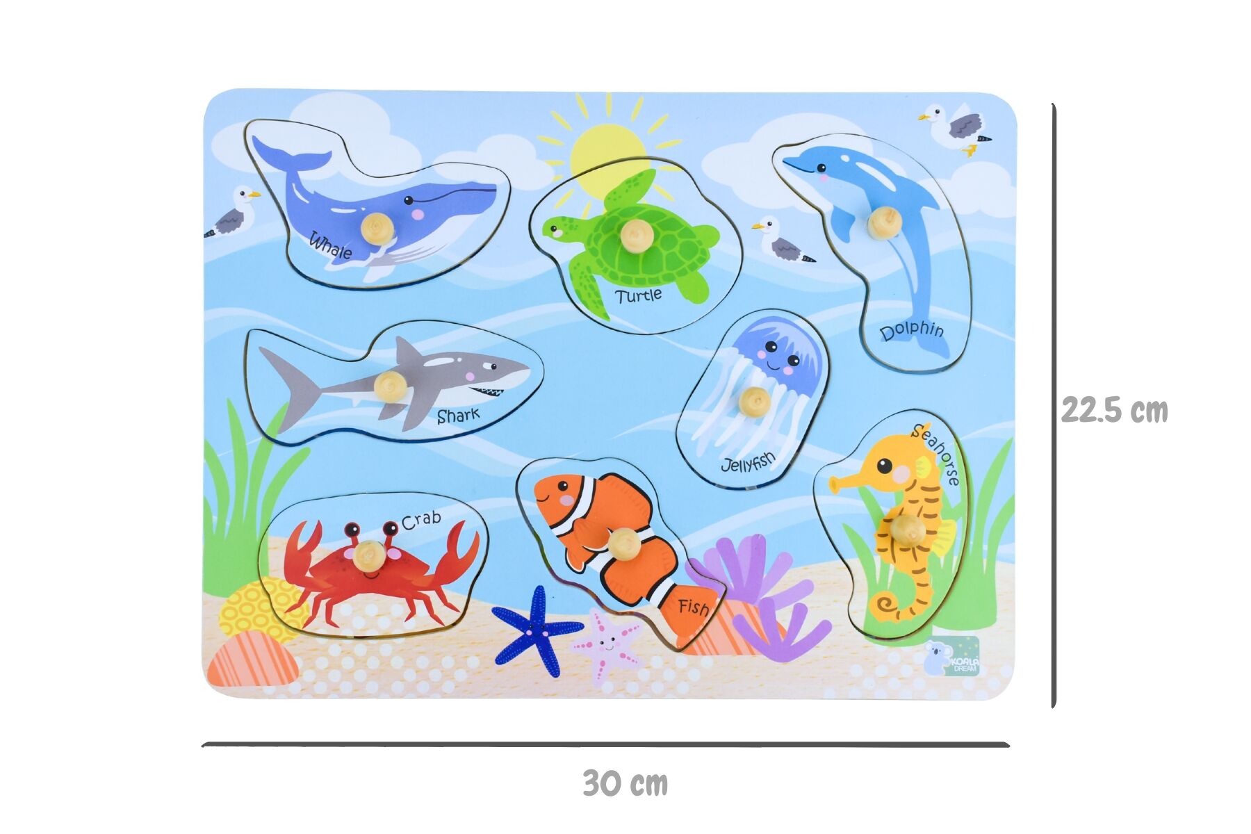 2 in 1 Sea Animal & Their Habitats Peg Puzzle