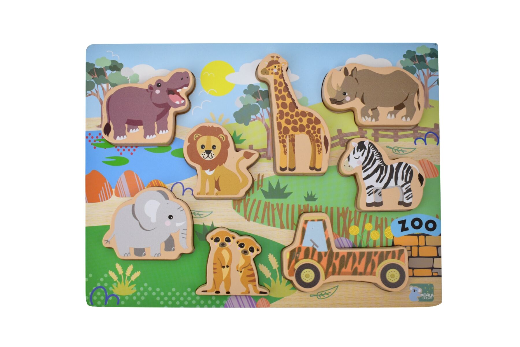 Wooden Chunky Puzzle - Zoo Animals
