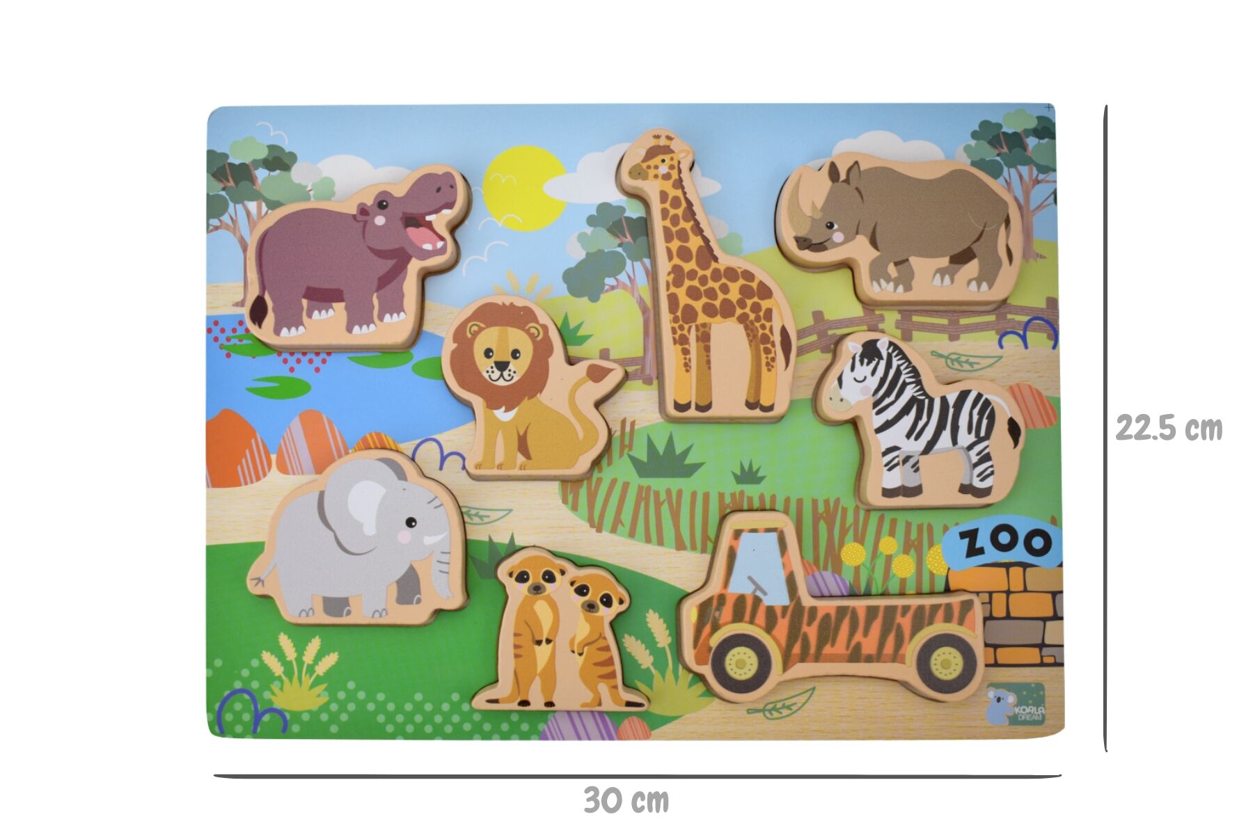 Wooden Chunky Puzzle - Zoo Animals