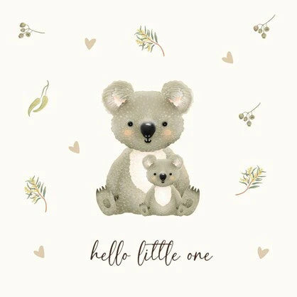 New Baby Card - Hello Little One, Koala