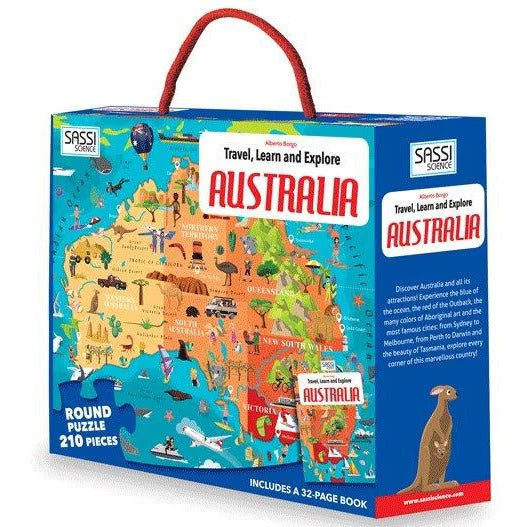 Travel, Learn and Explore - Puzzle and Book Set - Australia, 210 pcs