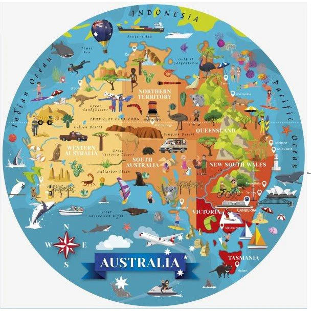 Travel, Learn and Explore - Puzzle and Book Set - Australia, 210 pcs