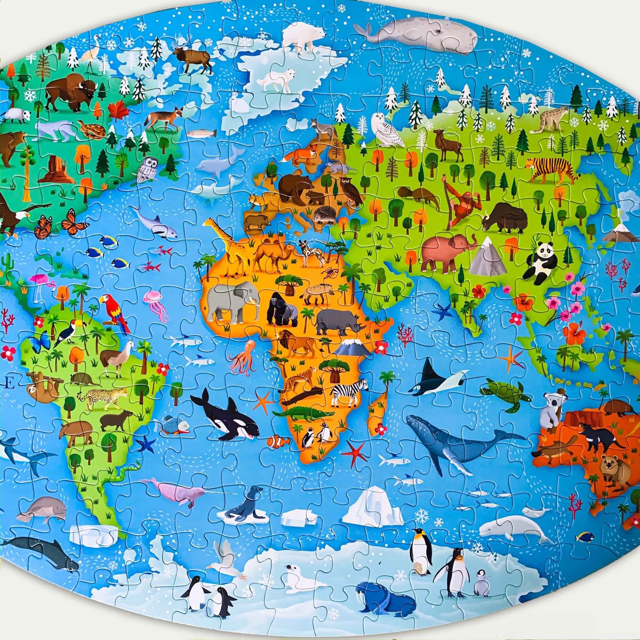 Travel, Learn and Explore - Puzzle and Book Set - Endangered Species of the Planet, 205 pcs