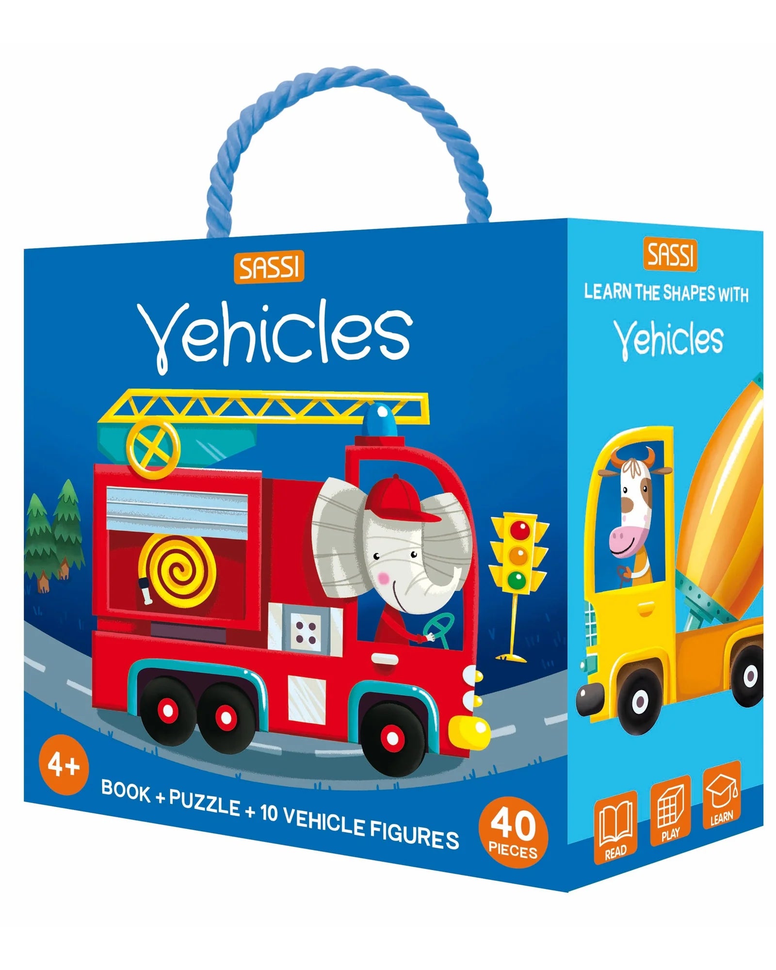 3D Puzzle & Book Set - Learn the Shapes with Vehicles (40 pcs)