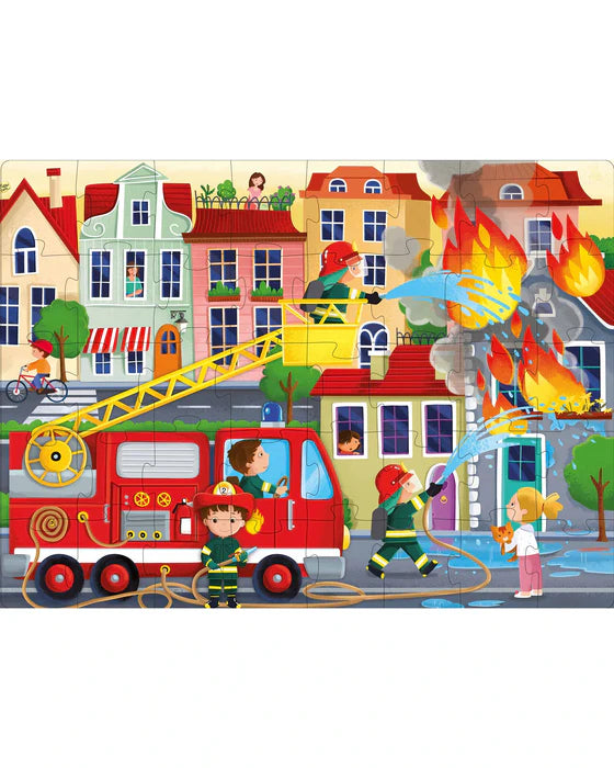 3D Puzzle & Book Set - Learn the Words with Firefighters (40 pcs) - Toot Toot Toys