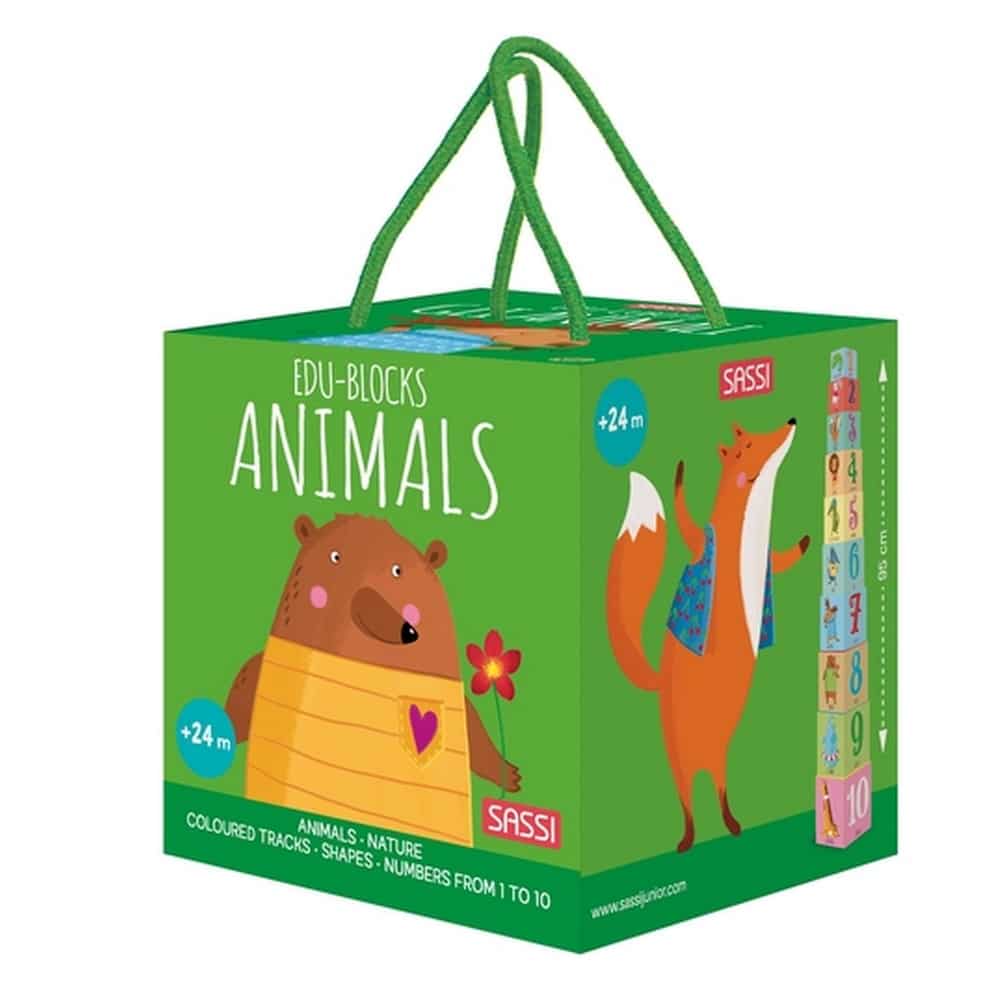 Edu-Blocks - Animals Stacking Blocks & Book Set