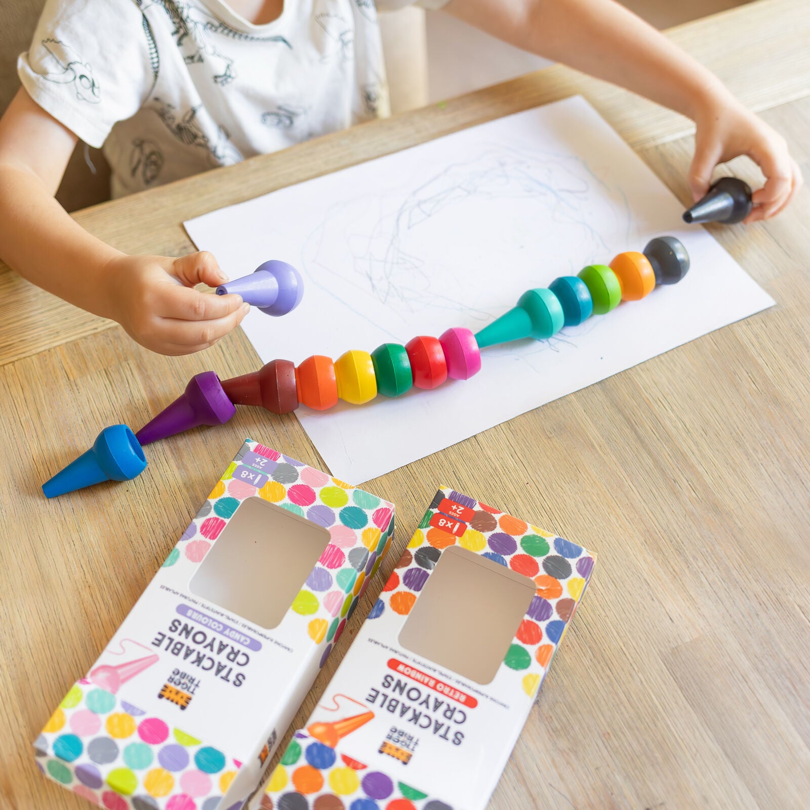 Stackable Crayons - Candy Colours - Toot Toot Toys