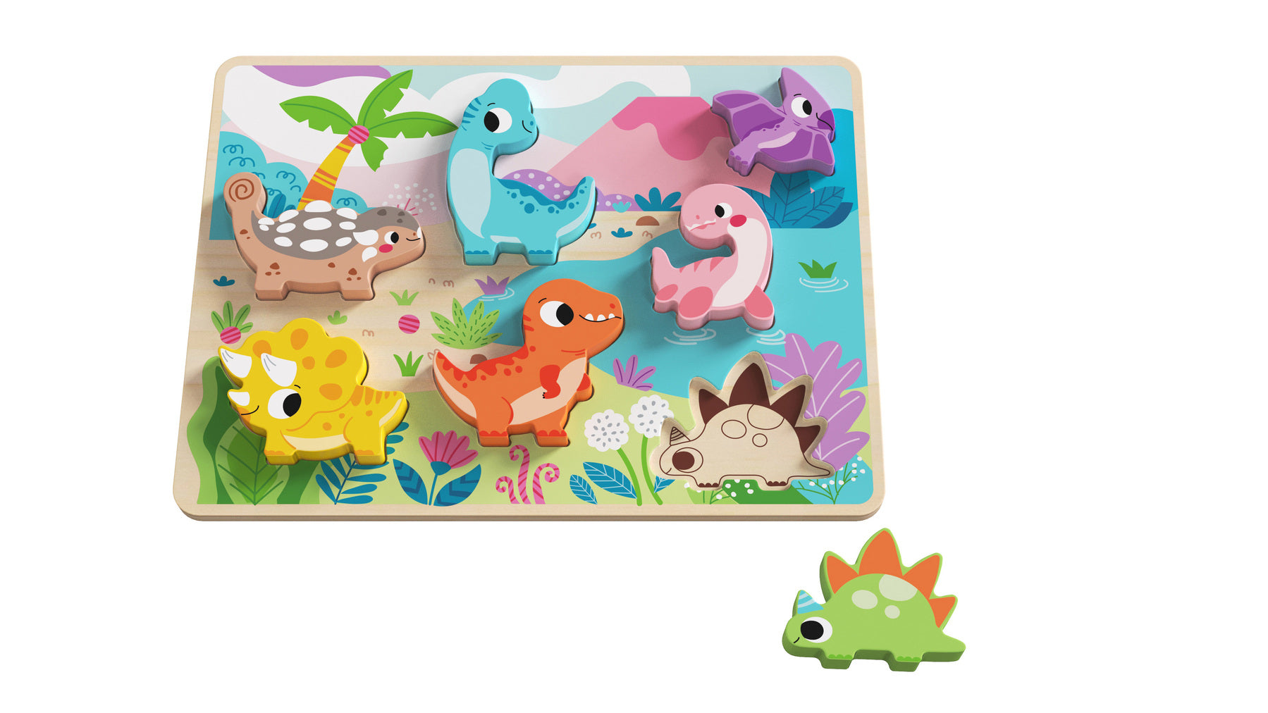 Wooden Chunky Puzzle - Dinosaurs