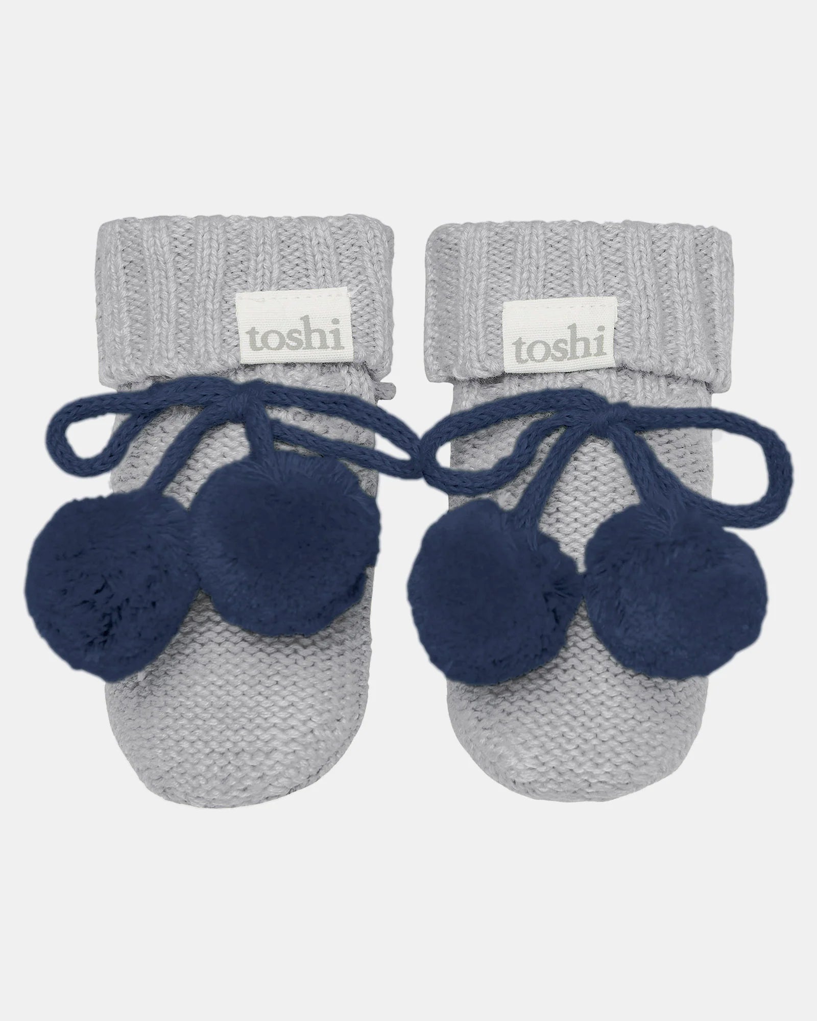 Organic Booties Bobby - Fog - Toot Toot Toys
