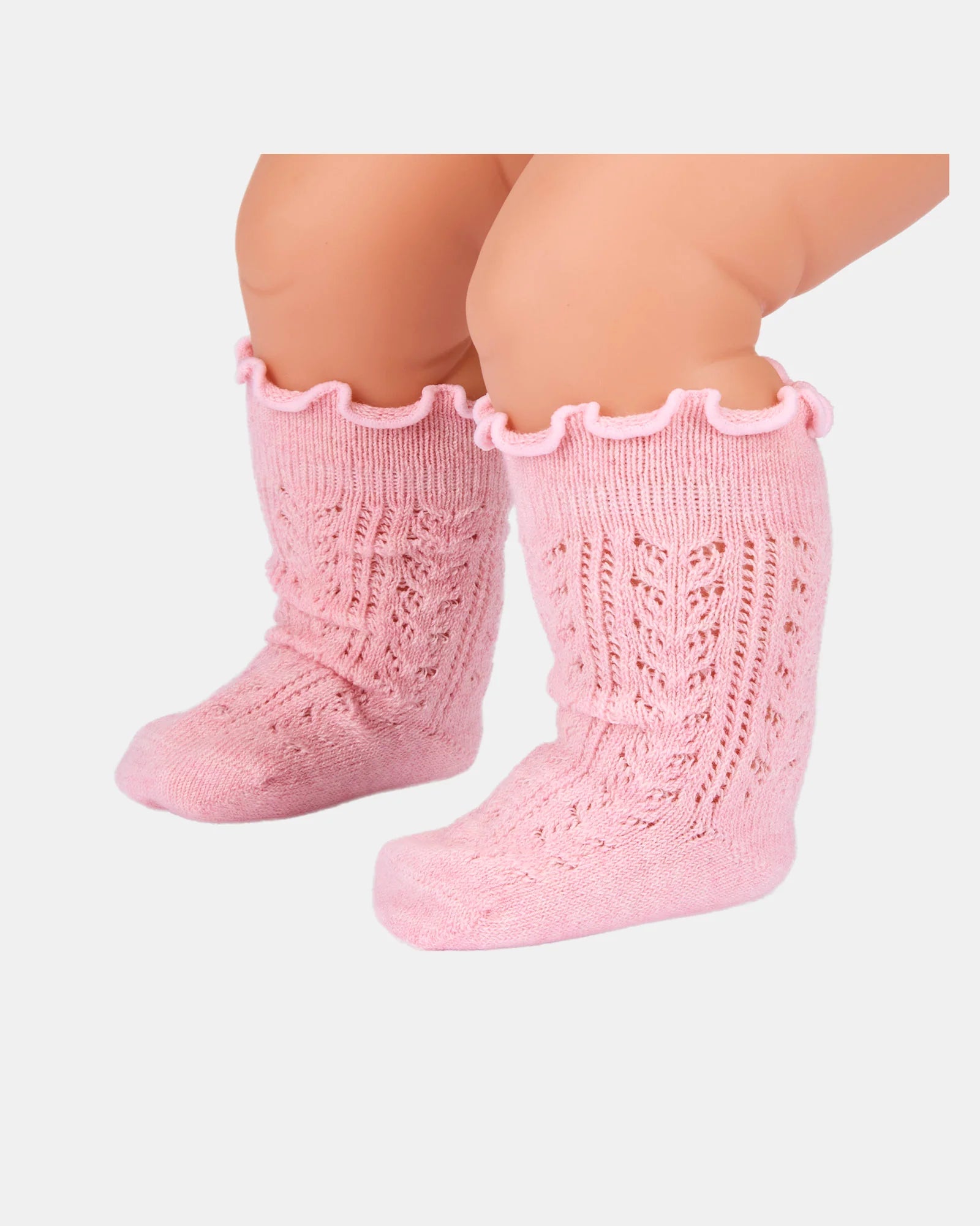 Organic Knee Socks Frilly - Misty Rose - Toot Toot Toys