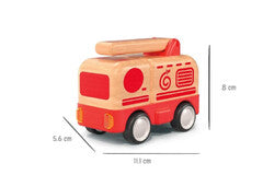 Wooden Friction Work Truck With Sound And Light - Fire Engine