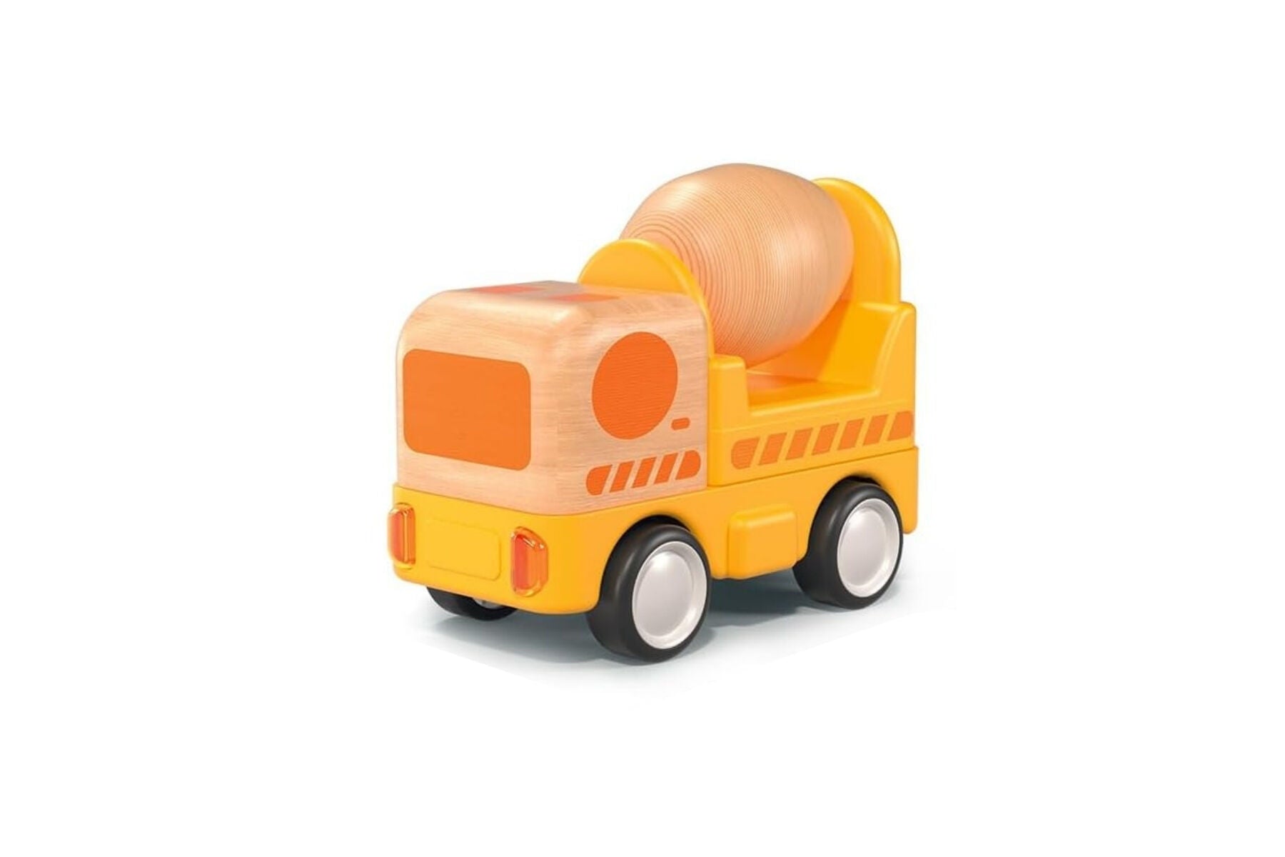 Wooden Friction Work Truck With Sound And Light - Concrete Mixer