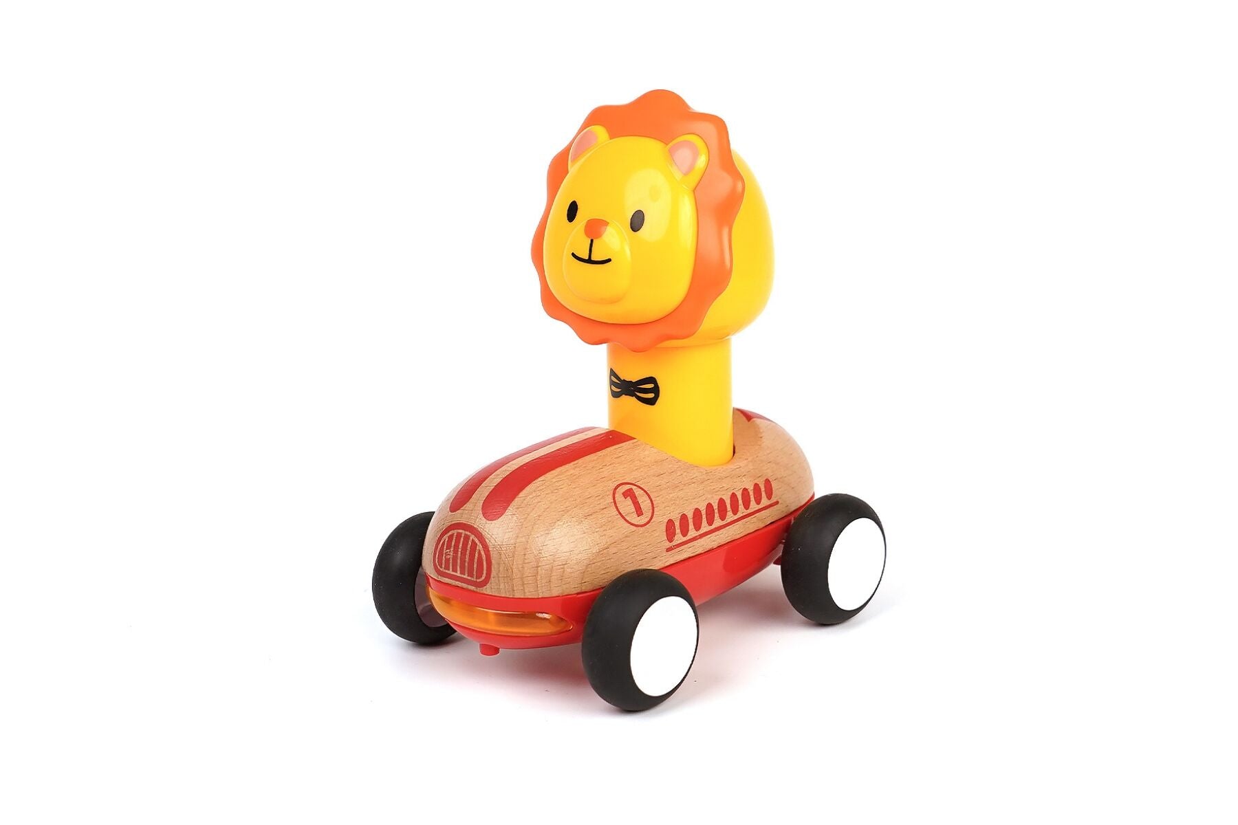 Wooden Press Go Racer With Sound And Light - Lion
