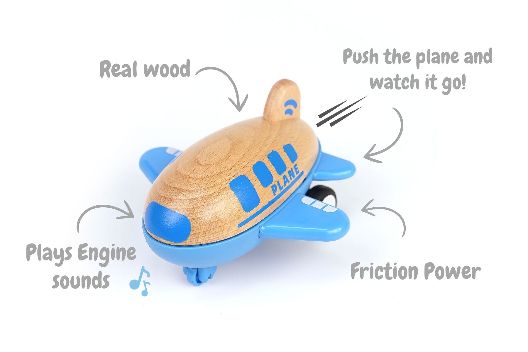 Wooden Racer Airplane With Sound
