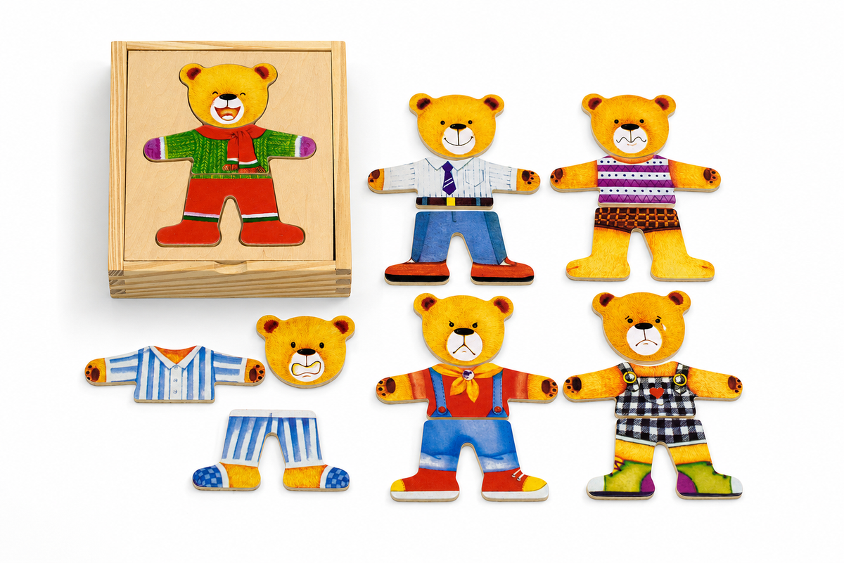 Mix n Match Wooden Dressing Bear - Boy