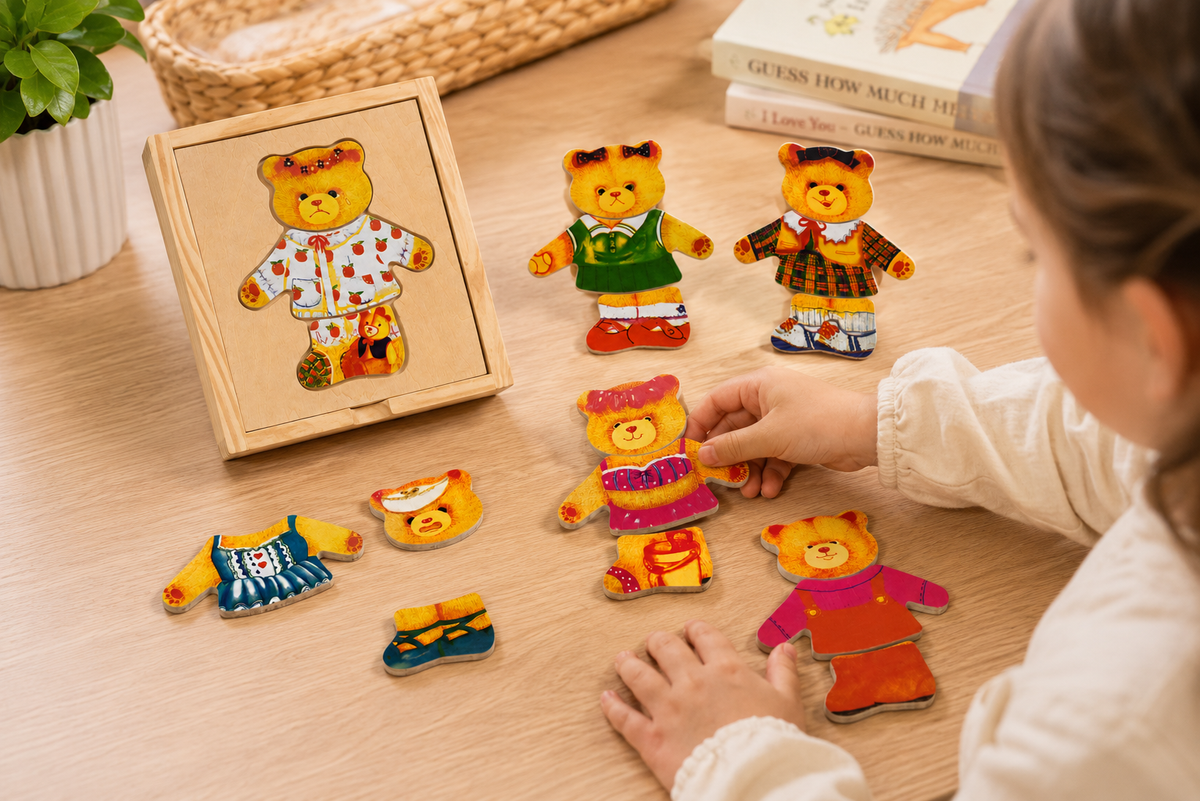Mix n Match Wooden Dressing Bear - Girl