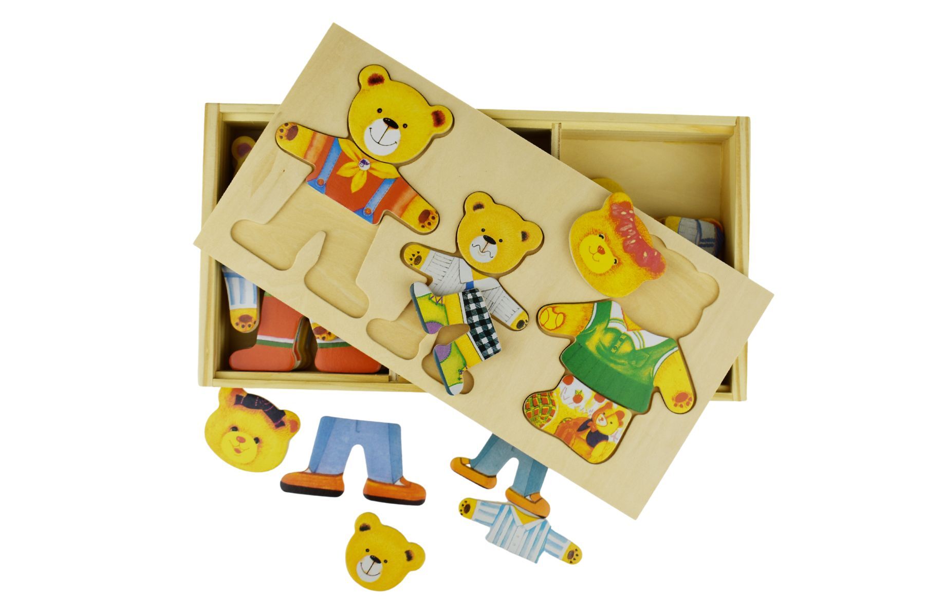 Mix n Match Wooden Dressing Bear Family