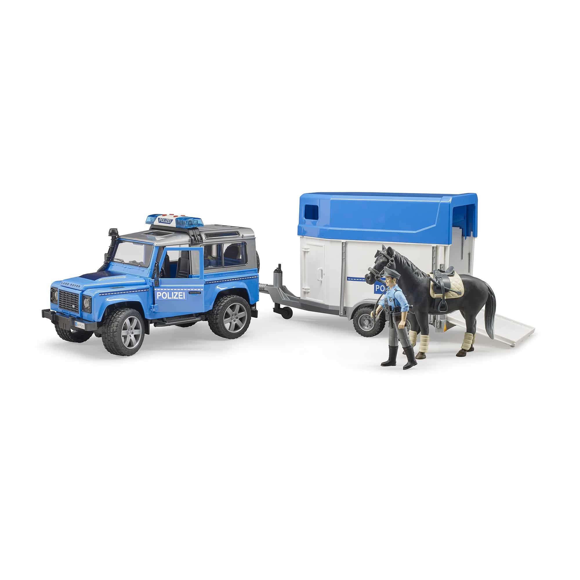 1:16 Emergency Land Rover Defender Police Vehicle with Horse Trailer (02588)