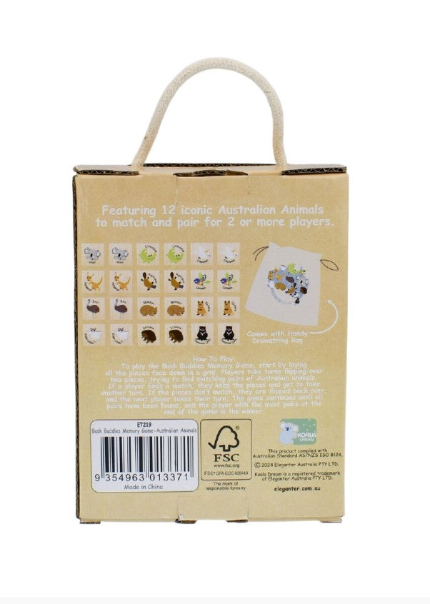 Bush Buddies Wooden Memory Game - Australian Animal