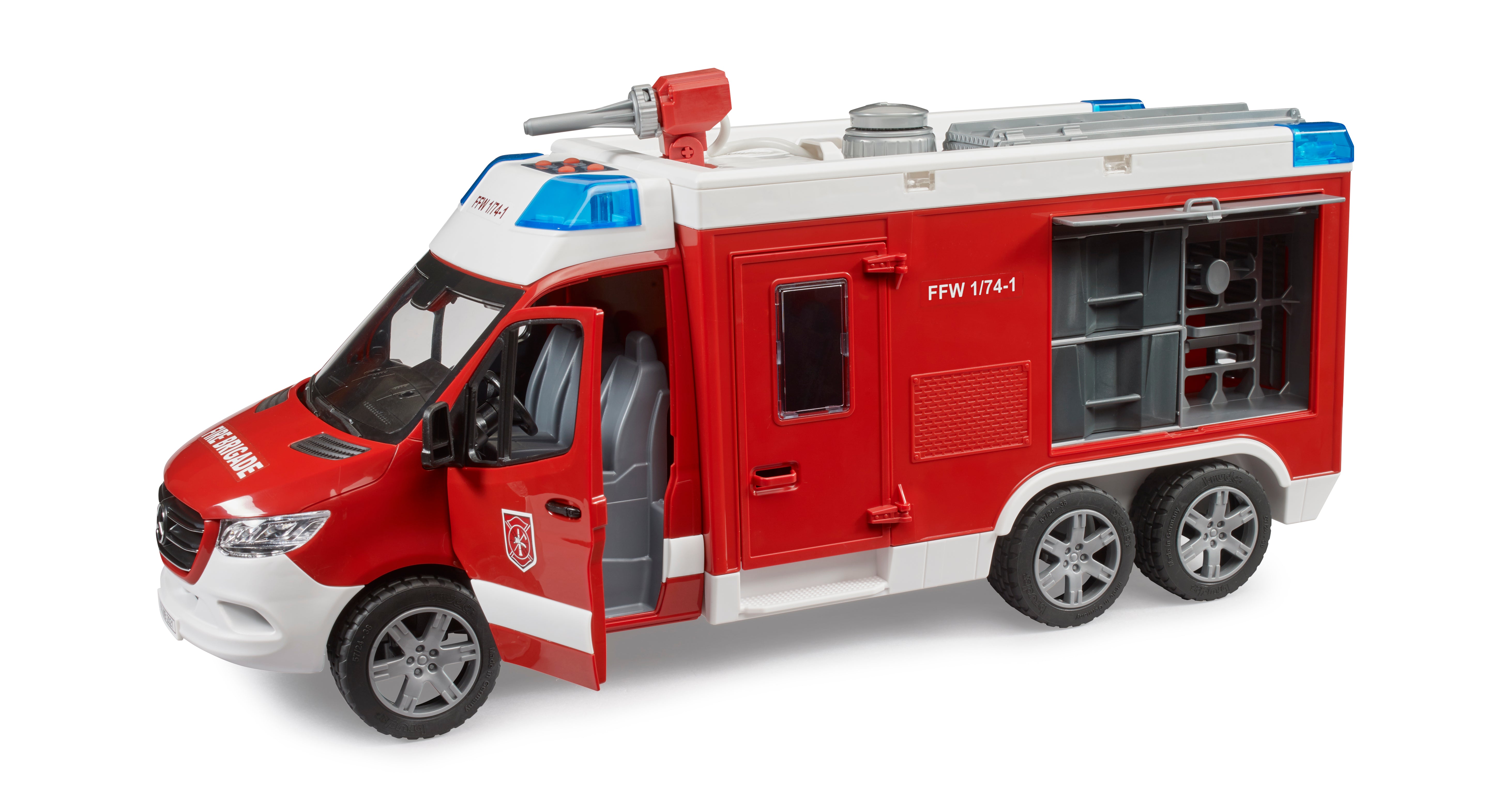 1:16 Mercedes-Benz Mercedes-Benz Sprinter Dual Axle Fire Engine with Light & Sound (02680)