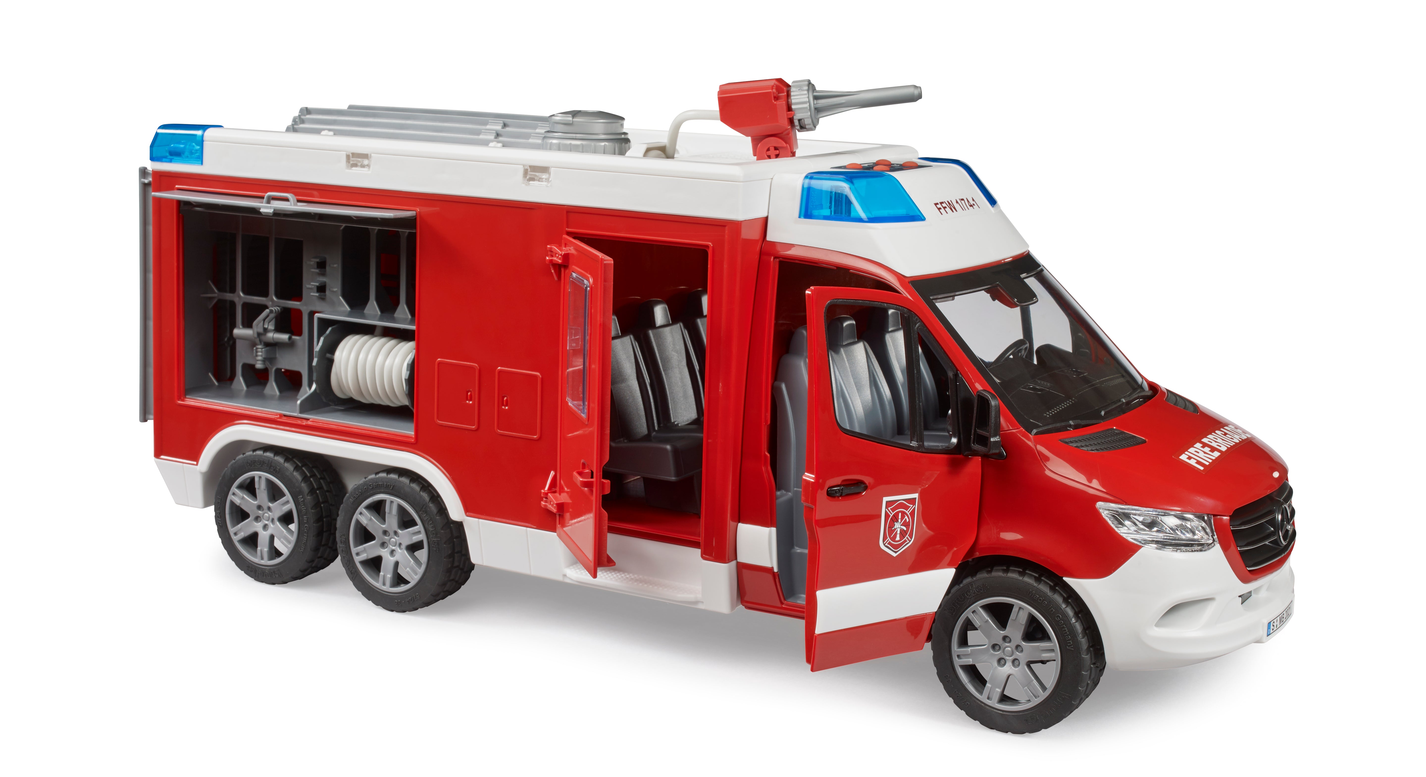 1:16 Mercedes-Benz Mercedes-Benz Sprinter Dual Axle Fire Engine with Light & Sound (02680)