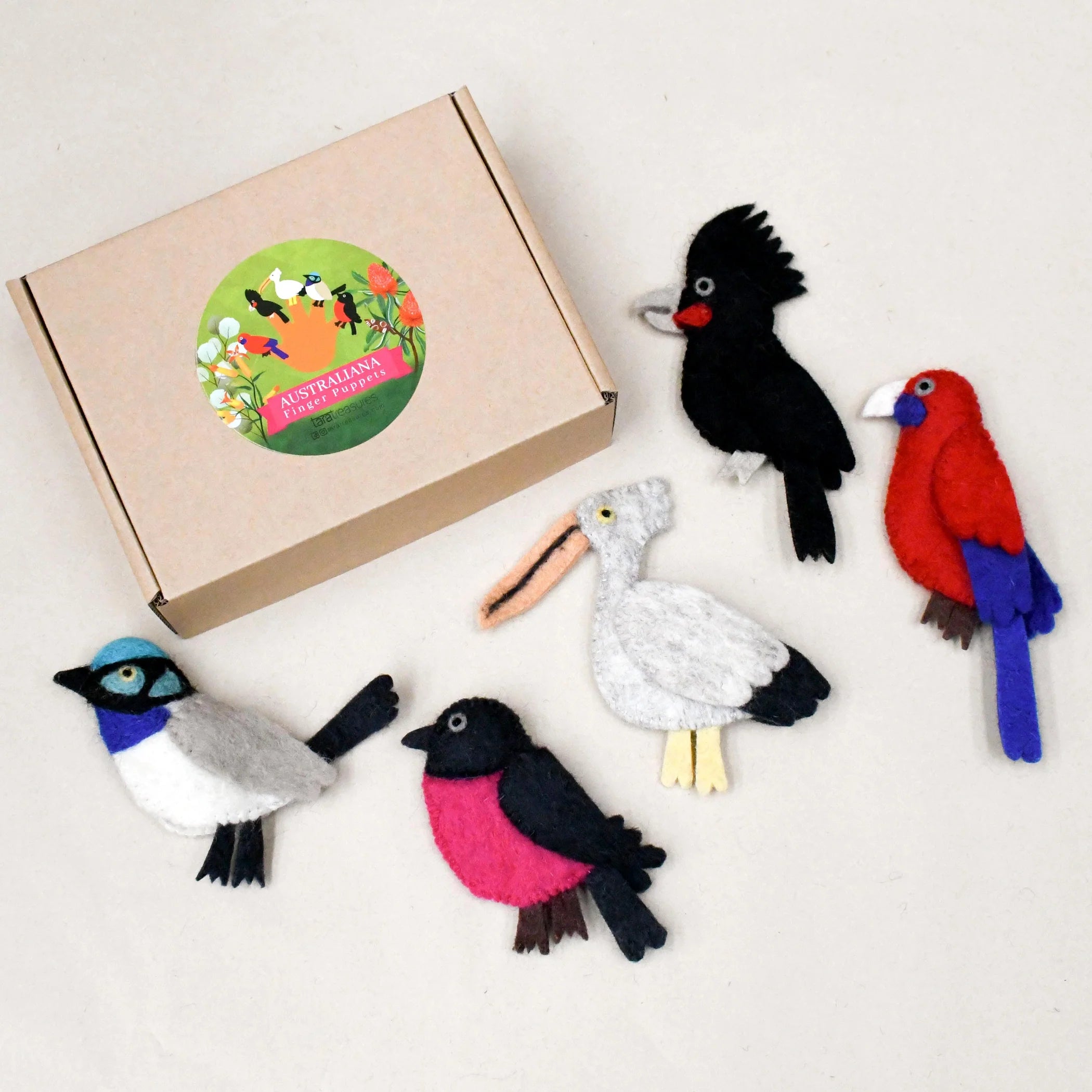 Finger Puppet Set - Australian Colourful Birds - Toot Toot Toys