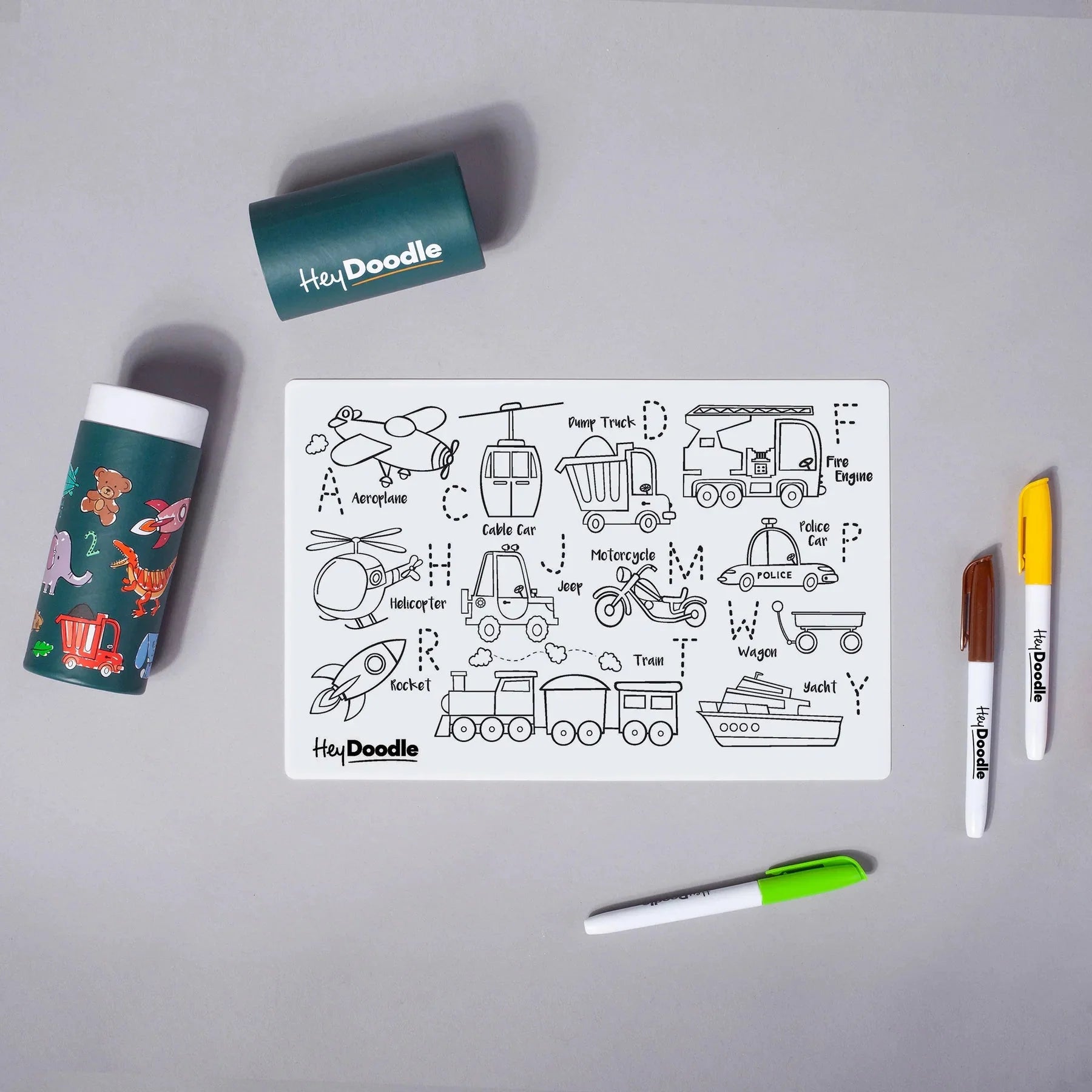 Mini Colouring & Doodle Mat - Toot Toot Honk