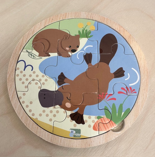 Wooden Jigsaw Puzzle - Platypus and Wombat