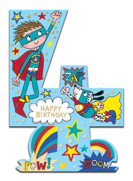 4th Birthday Card - Superman