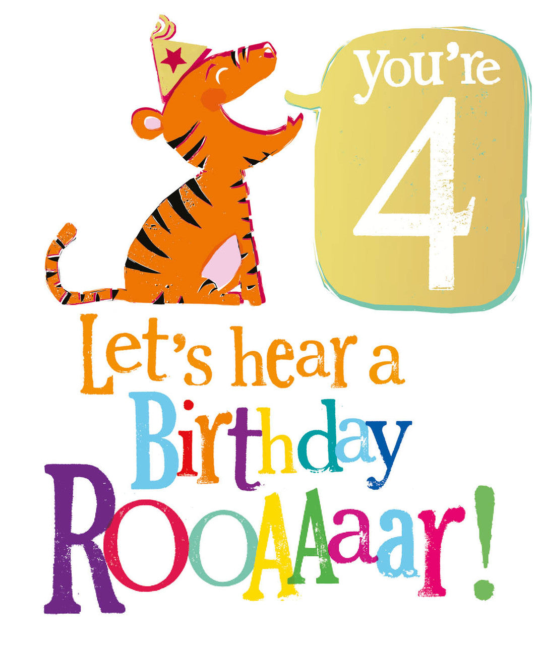 4th Birthday Card - Rooaar!