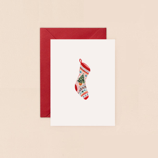 Christmas Card - Small Card - Stocking