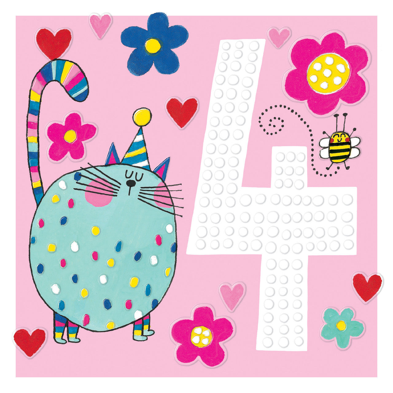 4th Birthday Card - Cat