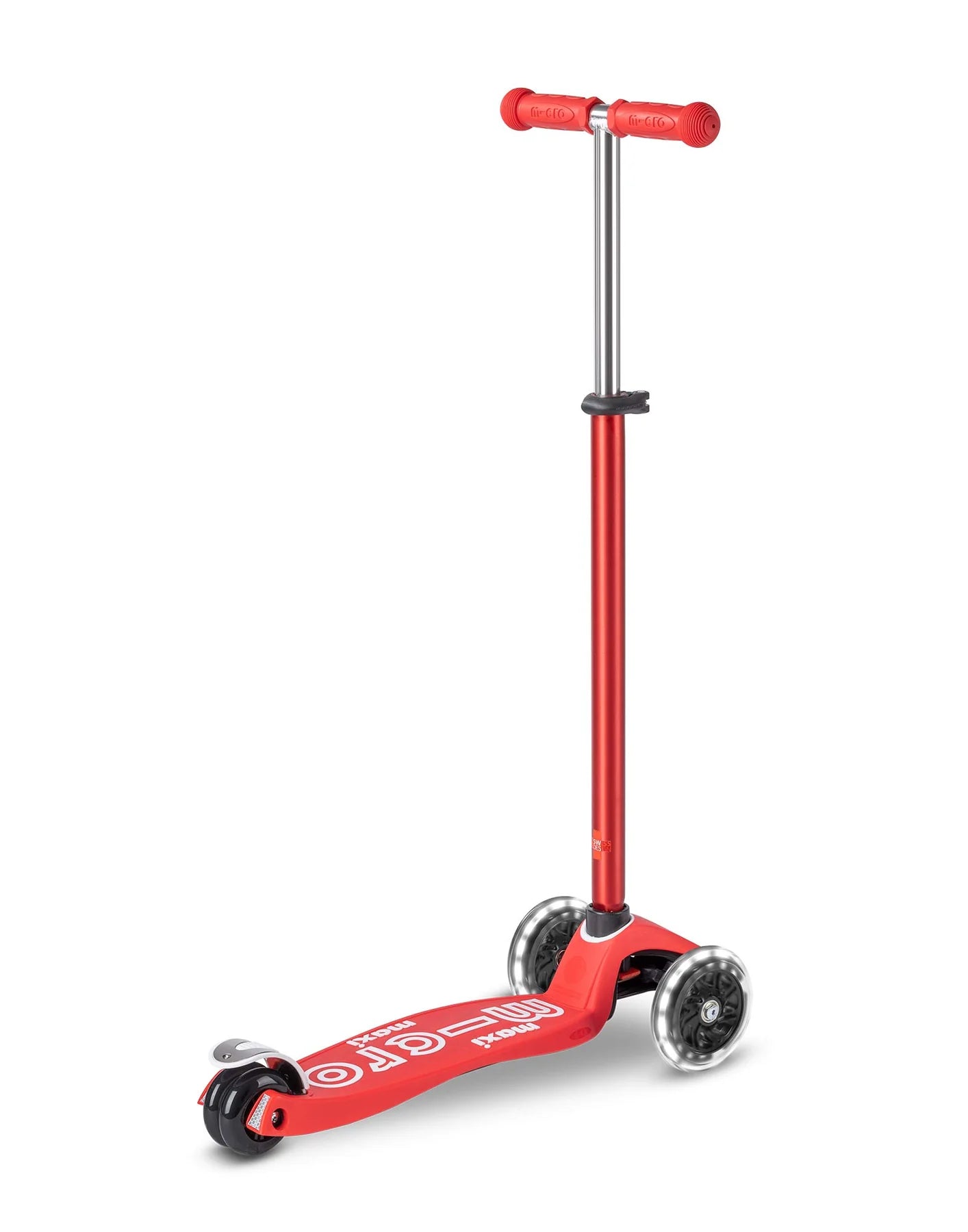 Maxi Micro Deluxe Scooter - LED Light Up Wheels - Red - 5-12 years
