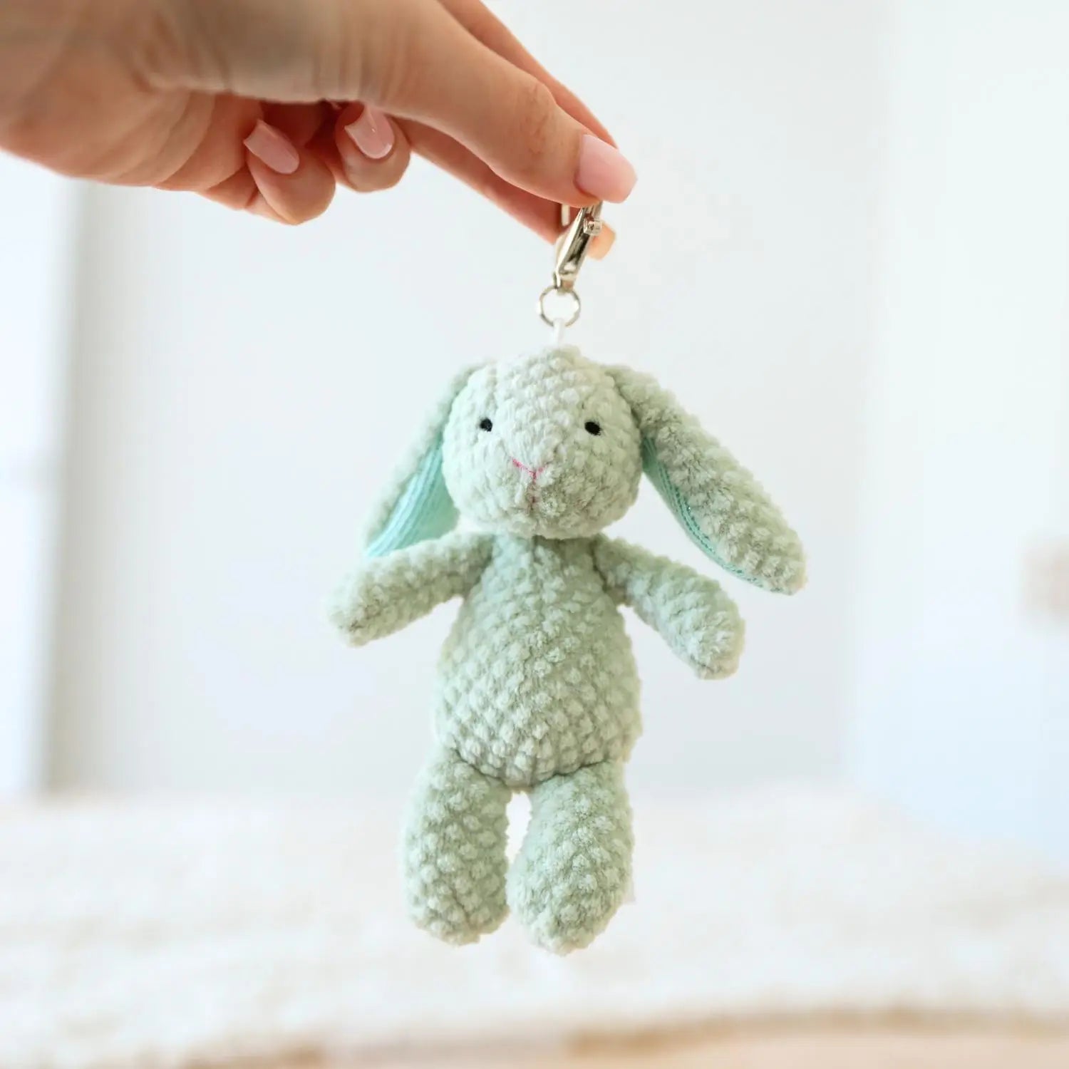 Nubby Bunny Bag Charm - Sage
