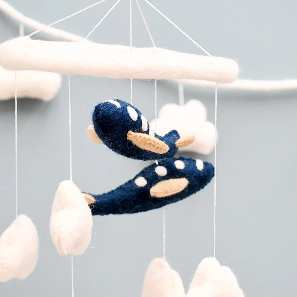 Nursery Mobile - Navy Blue Airplanes