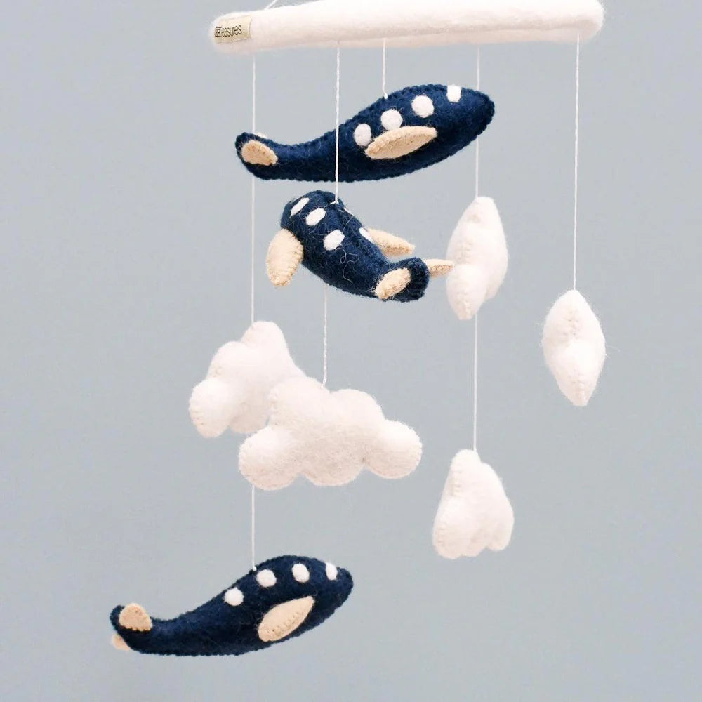 Nursery Mobile - Navy Blue Airplanes