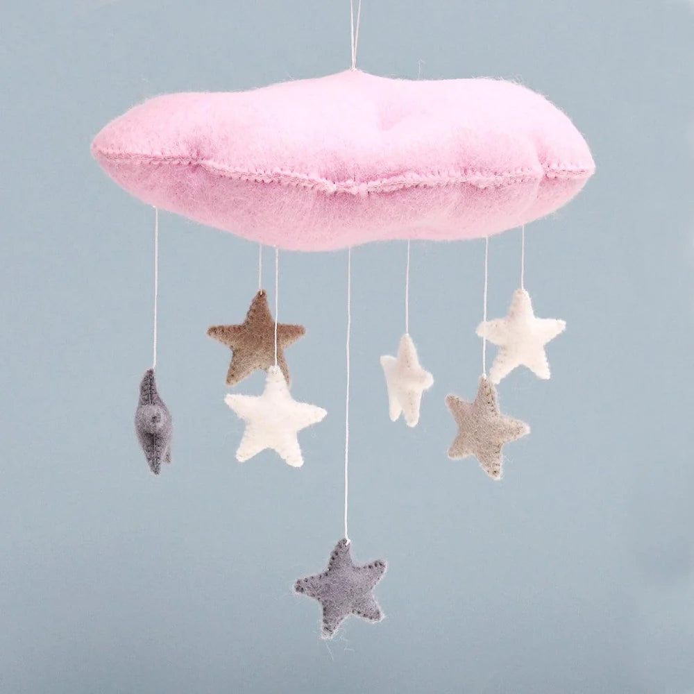 Nursery Mobile - Pink Cloud with Stars